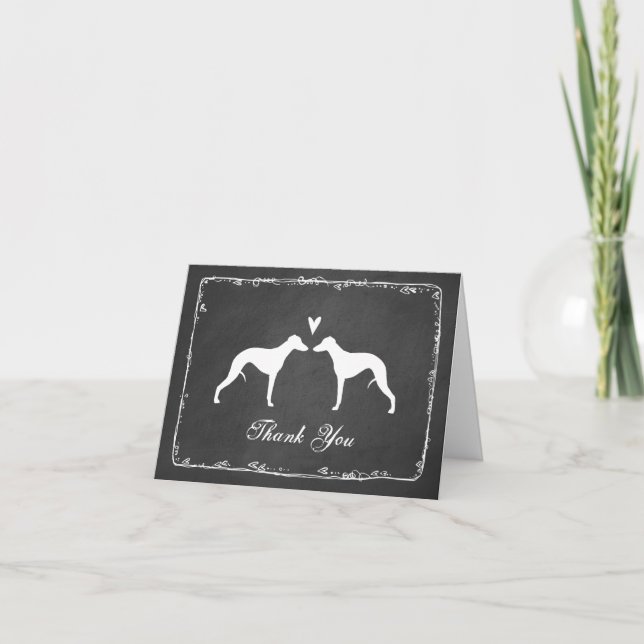 Whippet Silhouettes Wedding Thank You (Front)