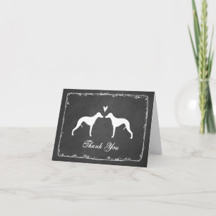Whippet Silhouettes Wedding Thank You Card