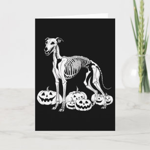 Whippet Skeleton Birthday Halloween Dog Mens Women Card