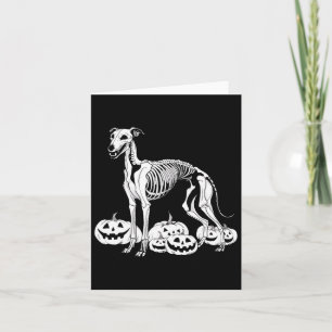 Whippet Skeleton Birthday Halloween Dog Mens Women Card