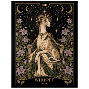 Whippet, Starlit Tarot Art Postcard