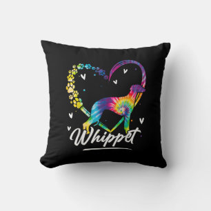 Whippet Tie Dye Rainbow Dog Lover Gift T-Shirt Cushion