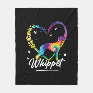 Whippet Tie Dye Rainbow Dog Lover Gift T-Shirt Fleece Blanket