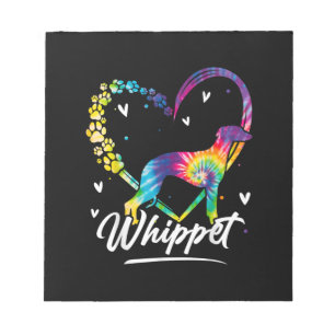 Whippet Tie Dye Rainbow Dog Lover Gift T-Shirt Notepad