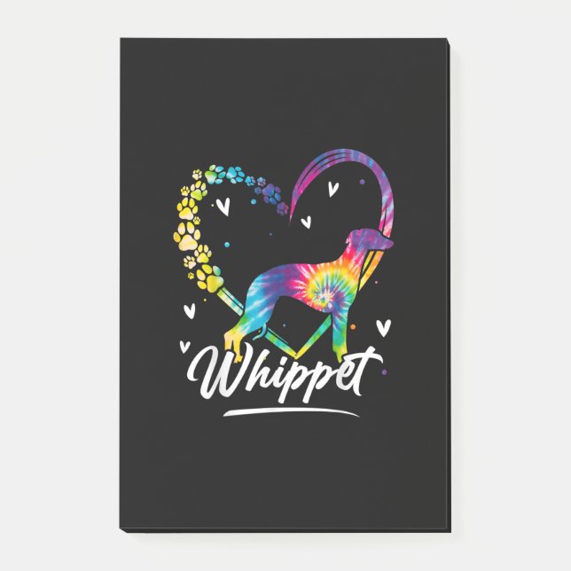 Whippet Tie Dye Rainbow Dog Lover Gift T-Shirt Post-it Notes (Front)