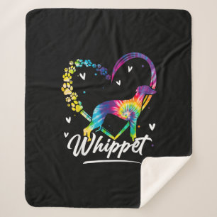 Whippet Tie Dye Rainbow Dog Lover Gift T-Shirt Sherpa Blanket