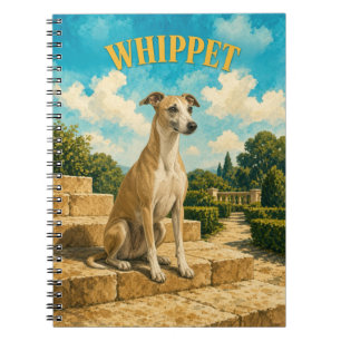 Whippet, Vintage Watercolor Dog Art Notebook