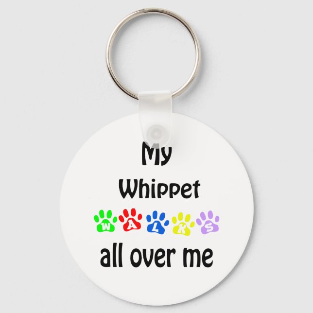 Whippet Walks Design Key Ring (Front)