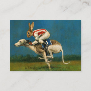 Whippet With  Rabbit Jocky ACEO Business Card