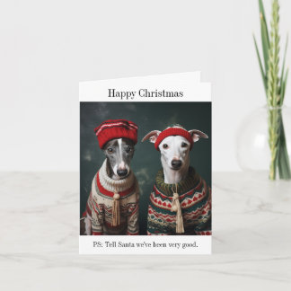 Whippets Christmas Card
