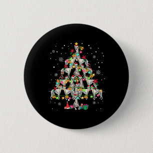 Whippets Christmas Tree Funny Whippets Lover Chris 6 Cm Round Badge