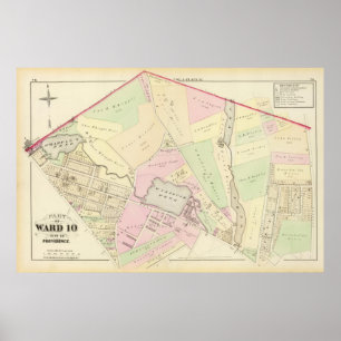Whipple's Pond Geneva Mills Wanskuck Mil Atlas Map Poster