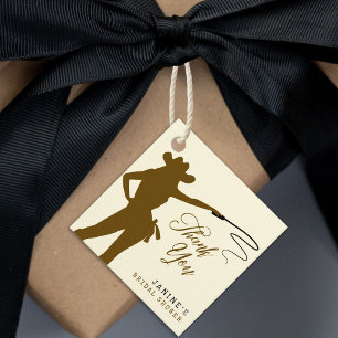 Whips & Wine Cowgirl Bridal Shower Thank You Favour Tags
