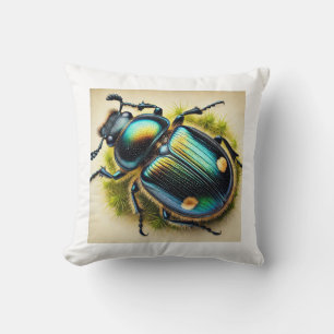 whirligig beetle 151024IREF204 - Watercolor Cushion