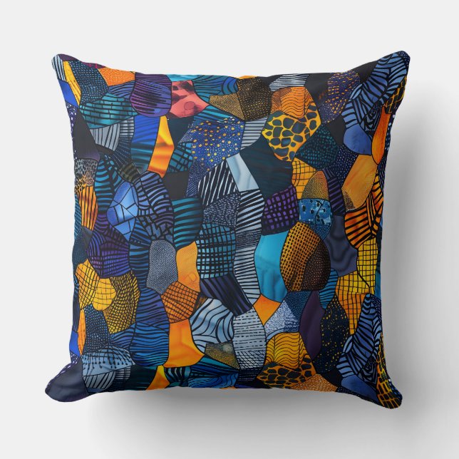 Whirling African Circles Cushion (Front)