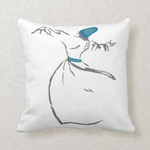 Whirling Dervish cushion - Turquoise