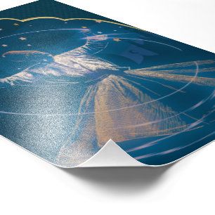 Whirling Dervish Gold Blue Digital painting Photo Print
