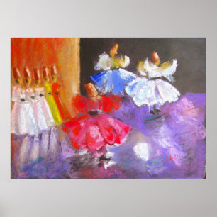 Whirling dervishes, Turkey Poster