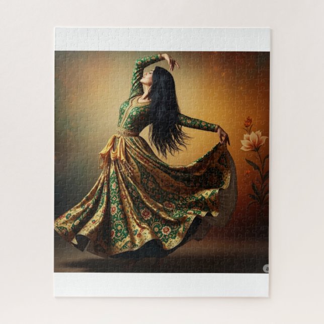 Whirling Grace-Persian Dance in Motion Jigsaw Puzzle (Vertical)