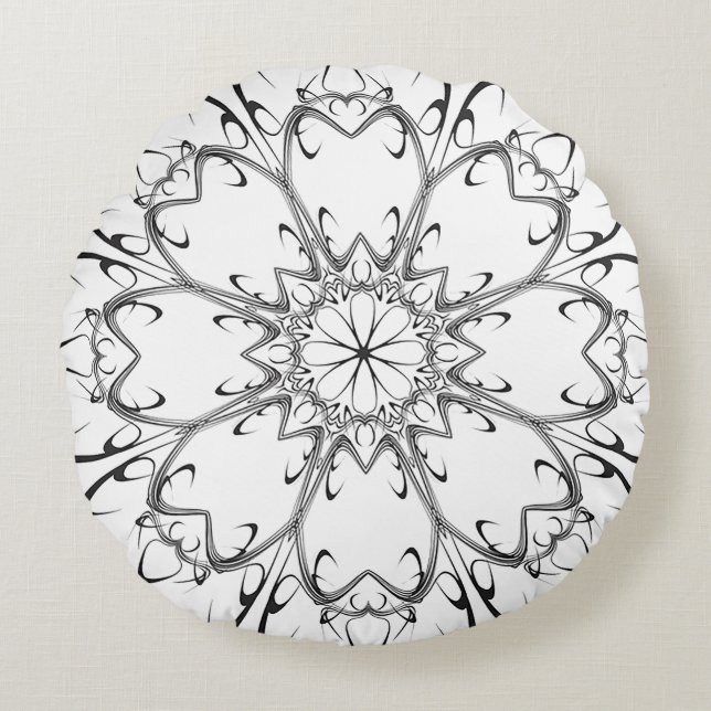 Whirling in the Wind Round Throw Pillow (Front)