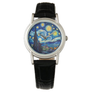 Whirling Starry Night-Inspired Art Print Watch