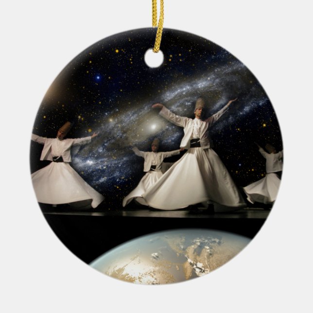Whirling Universe Ceramic Tree Decoration (Front)