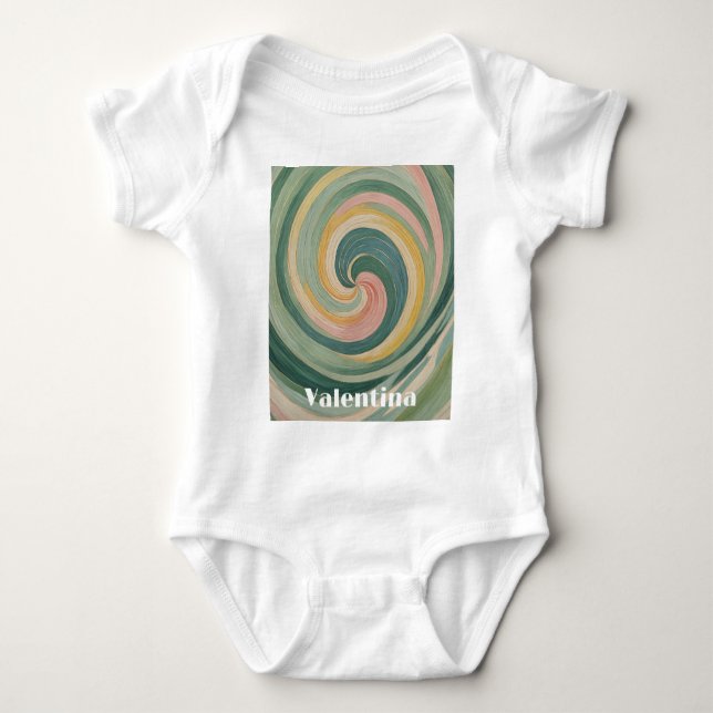 Whirling Whimsy Baby Bodysuit (Front)