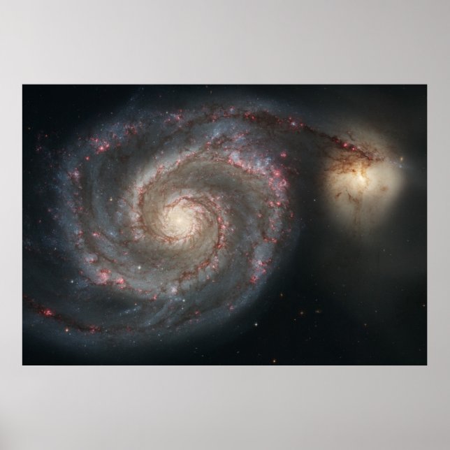 Whirlpool Galaxy (M51) and Companion Galaxy Poster (Front)