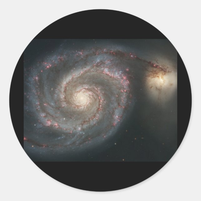 Whirlpool Galaxy (M51) Classic Round Sticker (Front)