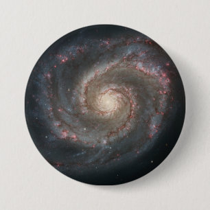 Whirlpool Galaxy (Space) (Universe) (Messier 51A) 7.5 Cm Round Badge
