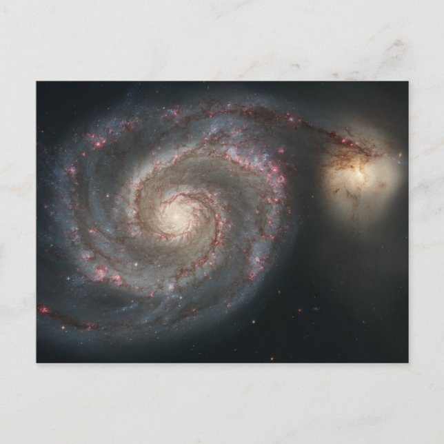 Whirlpool Galaxy (Space) (Universe) (Messier 51A) Postcard (Front)