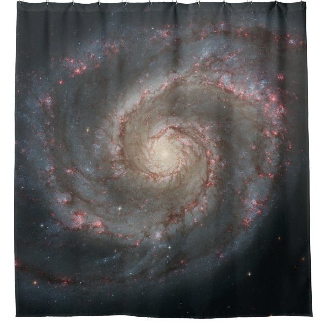 Whirlpool Galaxy (Space) (Universe) (Messier 51A) Shower Curtain (Front)