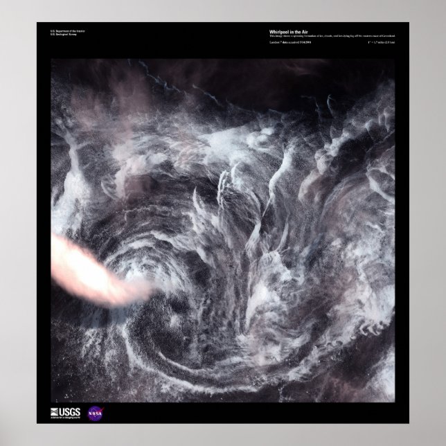 Whirlpool in the Air off the Coast of Greenland Poster (Front)