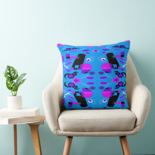Whirlpool Weather Blue Lilac Pink Black White Cushion