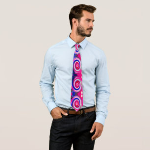 Whirls fun pink Christmas fashion Tie