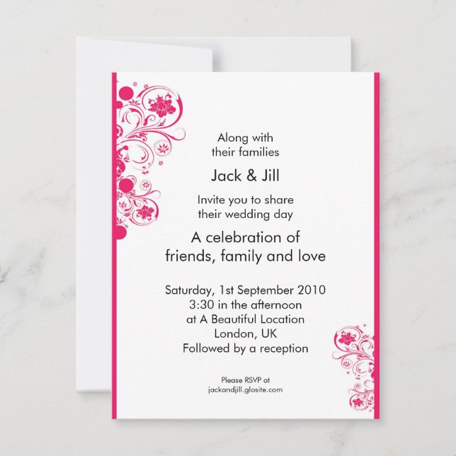 Whirls (pink) 4.25x5.5 invitation (Front)