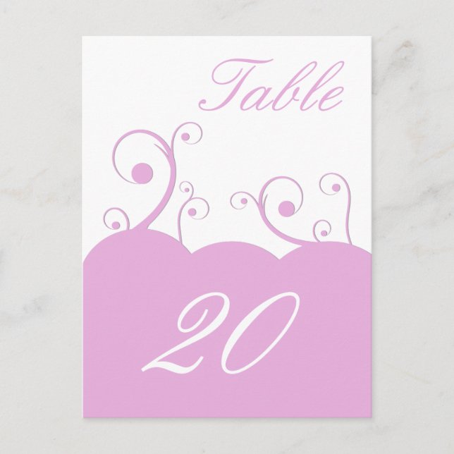 Whirls Table Number Postcard (Front)
