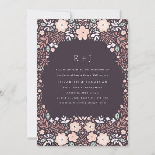 Whirlwind Floral Wedding Invitation