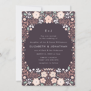 Whirlwind Floral Wedding Invitation