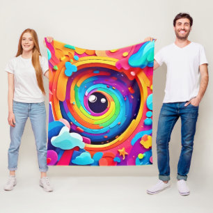 Whirlwind of Colourful Imagination Fleece Blanket