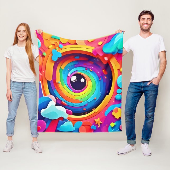 Whirlwind of Colourful Imagination Fleece Blanket (In Situ)
