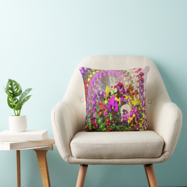 Whirlwind of Pansies..... Cushion (Chair)