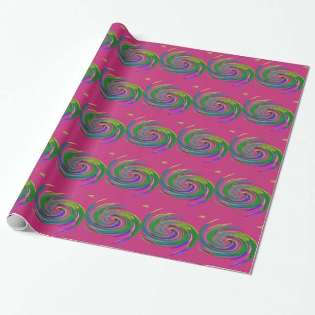 Whirlwind Pink Wrapping Paper (Unrolled)