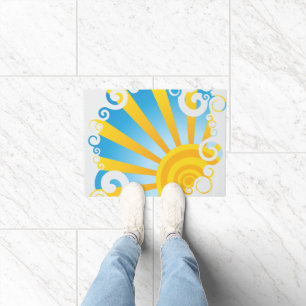 Whirly Clouds Over Sun Burst Doormat
