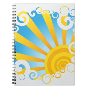 Whirly Clouds Over Sun Burst Notebook