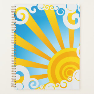 Whirly Clouds Over Sun Burst Planner