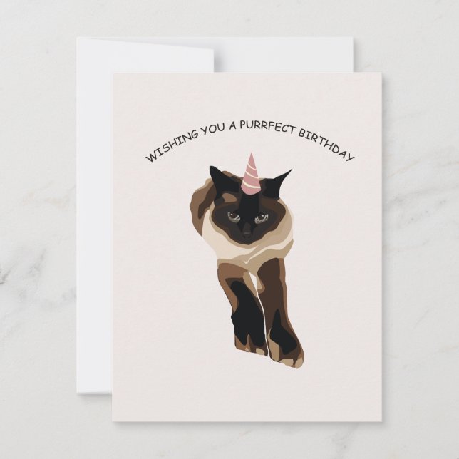 Whishing you a purrfect birthday greeting card (Front)
