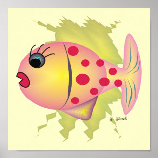 Whisical Fish Poster Art by Gail Gabel