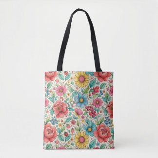 Whisical Flowers Tote Bag