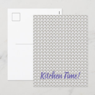 Whisk and Cooking Spoon Pattern for Kitchen Chefs Holiday Postcard
